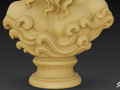 ग्रीक भगवान पोसीडॉन बस्ट 3D मॉडल