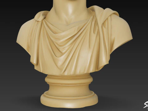Classical Winged Messenger Bust 3D Model