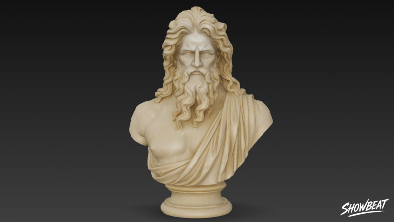 Greek God Zeus Bust 3D Model .c4d .max .obj .3ds .fbx .stl .blend 