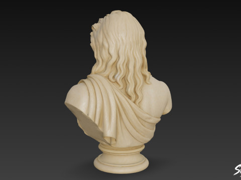 Greek God Zeus Bust 3D Model