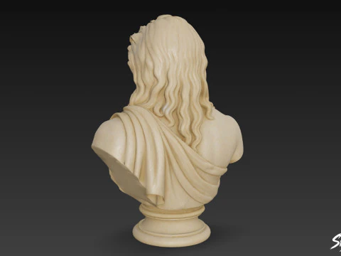 Greek God Zeus Bust 3D Model