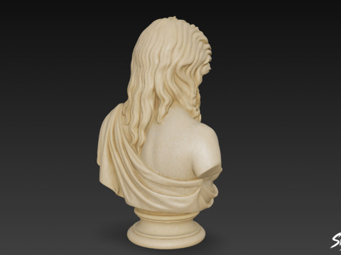 Greek God Zeus Bust 3D Model