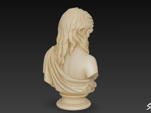 Greek God Zeus Bust 3D Model