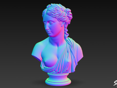 Patung Dewi Aphrodite Yunani Model 3D
