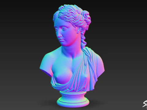 Greek Goddess Aphrodite Bust 3D Model