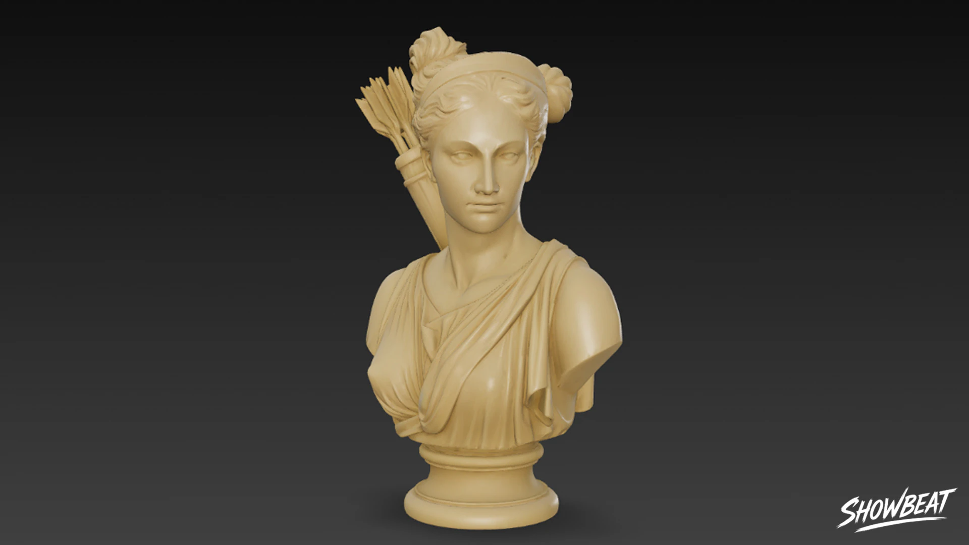 Greek Goddess Artemis Bust 3D Model .c4d .max .obj .3ds .fbx .stl .blend