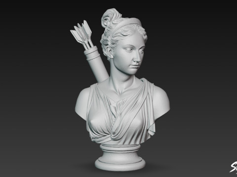 希腊女神阿耳忒弥斯半身像 3D 模型