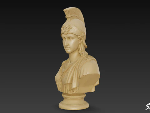 Busto da Deusa Grega Atena Modelo 3D