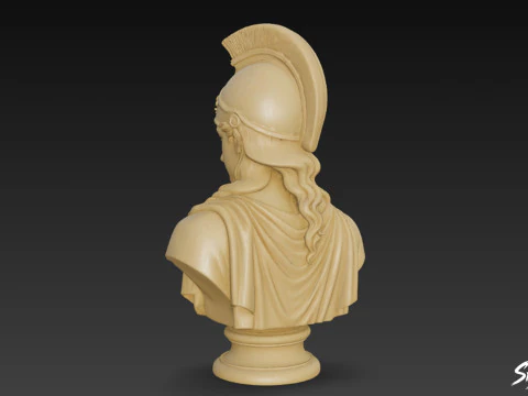 Busto da Deusa Grega Atena Modelo 3D