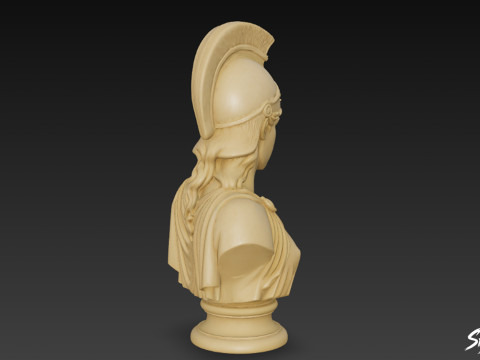 Бюст грецької богині Афіни 3D Модель