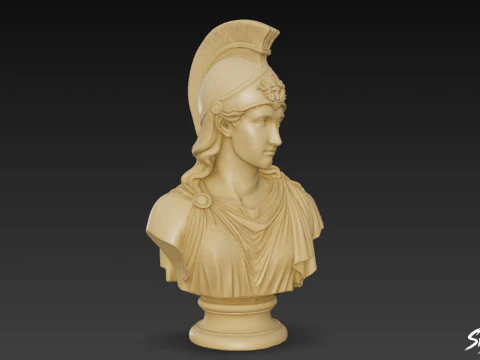 Busto da Deusa Grega Atena Modelo 3D