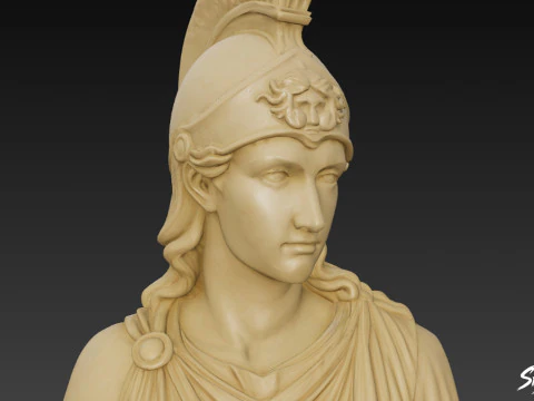 Busto da Deusa Grega Atena Modelo 3D