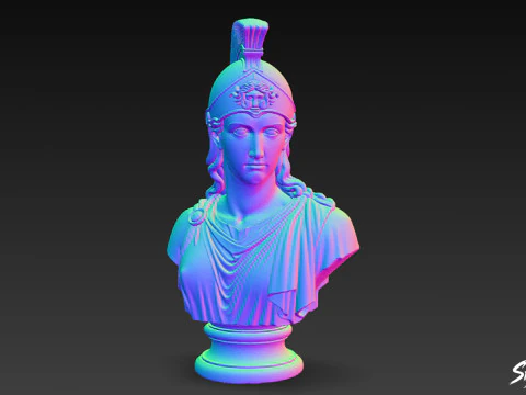 Busto da Deusa Grega Atena Modelo 3D
