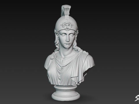 Бюст грецької богині Афіни 3D Модель