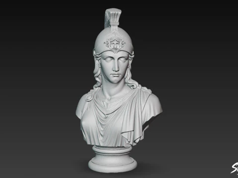 Busto da Deusa Grega Atena Modelo 3D
