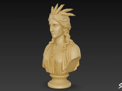 Greek Goddess Demeter Bust 3D Model