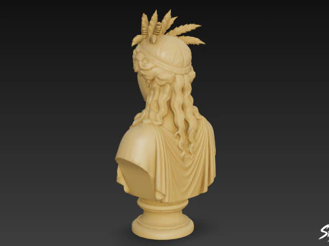 Greek Goddess Demeter Bust 3D Model