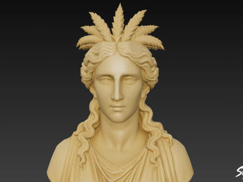 Greek Goddess Demeter Bust 3D Model