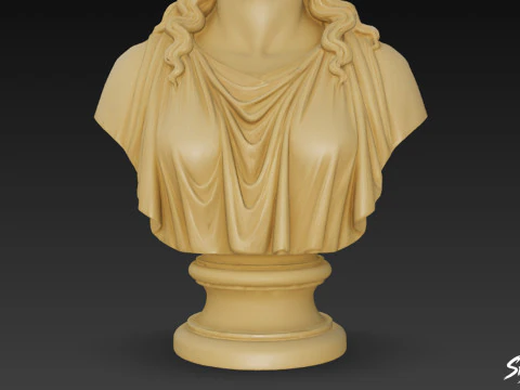 Greek Goddess Demeter Bust 3D Model