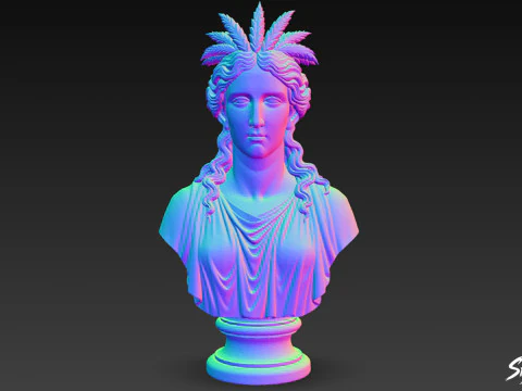 Greek Goddess Demeter Bust 3D Model