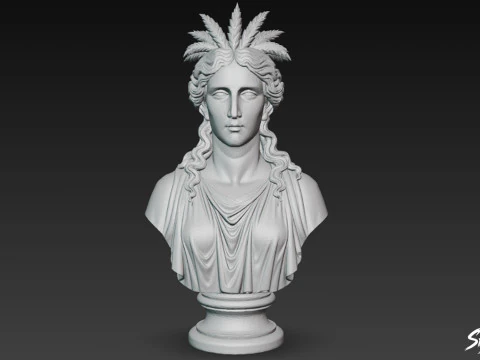 Greek Goddess Demeter Bust 3D Model