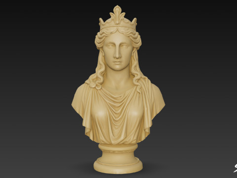 Бюст греческой богини Геры 3D Модель