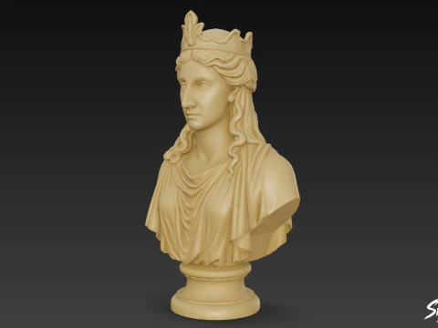 Greek Goddess Hera Bust 3D Model