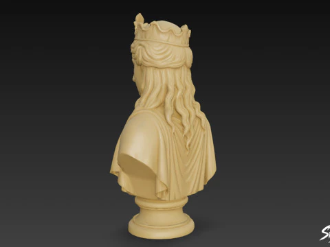Greek Goddess Hera Bust 3D Model