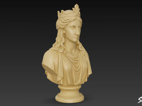 Greek Goddess Hera Bust 3D Model
