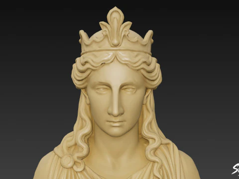 Greek Goddess Hera Bust 3D Model