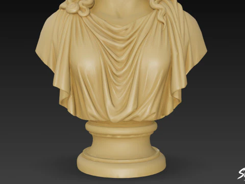 Greek Goddess Hera Bust 3D Model