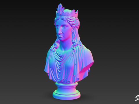 希腊女神赫拉半身像 3D 模型