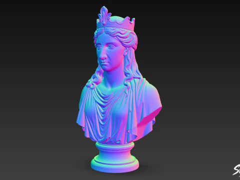 Greek Goddess Hera Bust 3D Model