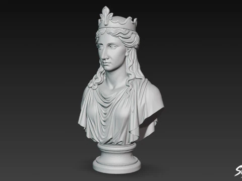 Greek Goddess Hera Bust 3D Model