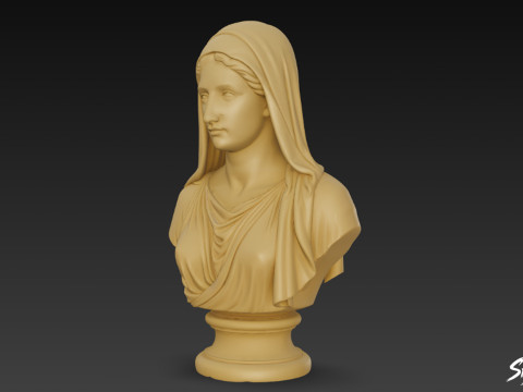 希腊女神赫斯提亚半身像 3D 模型