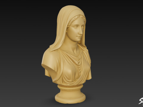 希腊女神赫斯提亚半身像 3D 模型