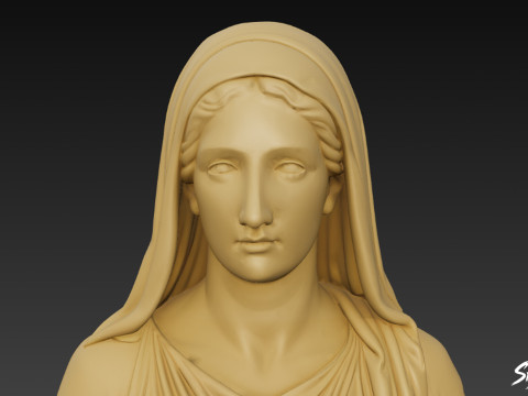 希腊女神赫斯提亚半身像 3D 模型