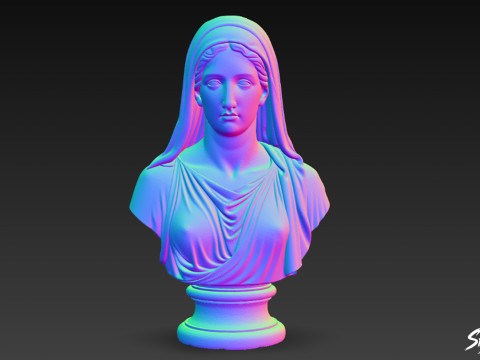 希腊女神赫斯提亚半身像 3D 模型