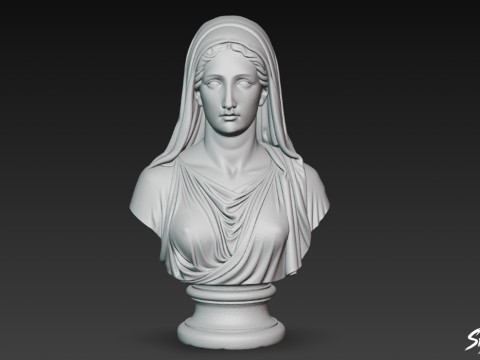 希腊女神赫斯提亚半身像 3D 模型