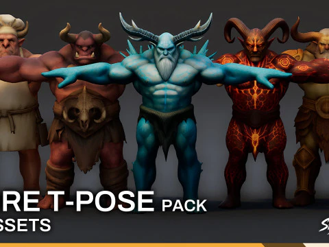 Compleet Ogre T-Pose-pakket 3D Model
