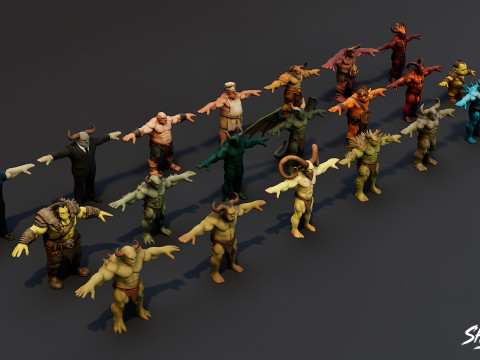 Ogre T-Pose Paketini Tamamla 3D Model