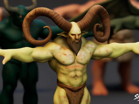 Complete Ogre T-Pose Pack 3D Model