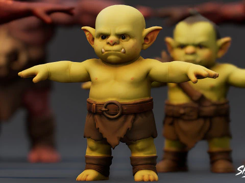 Complete Ogre T-Pose Pack 3D Model