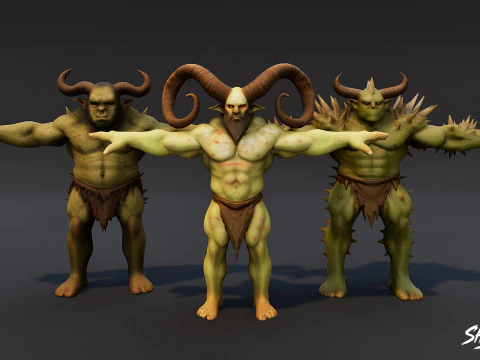Complete Ogre T-Pose Pack 3D Model