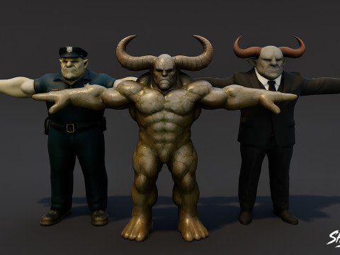 Ogre T-Pose Paketini Tamamla 3D Model