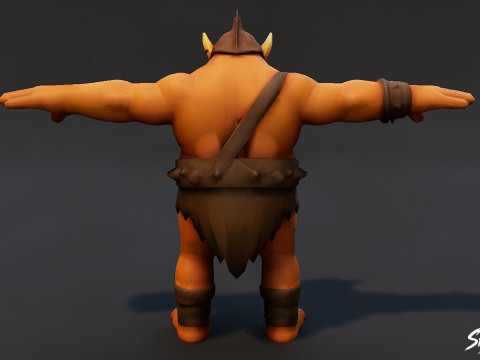 Paquete de pose T de ogro de bronce Modelo 3D