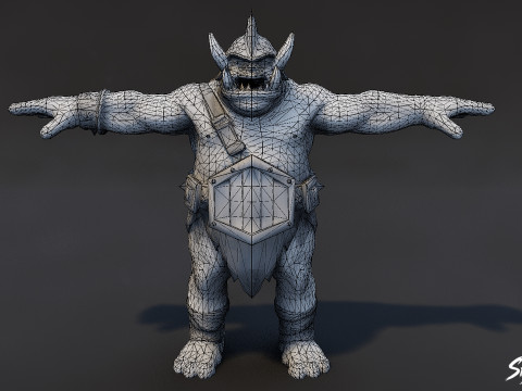 Paquete de pose T de ogro de bronce Modelo 3D