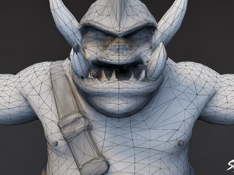 Paquete de pose T de ogro de bronce Modelo 3D