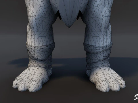 Bronze Ogre T-Pose Pack 3D Model