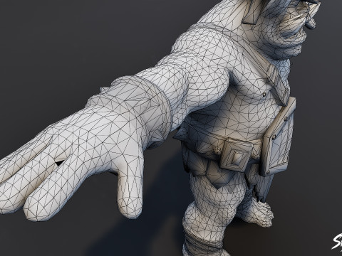 Paquete de pose T de ogro de bronce Modelo 3D